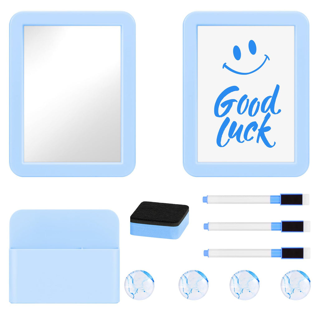 MoKo Locker Accessories Set, 11PCS Back to School Supplies Includes Magnetic Mirror, Whiteboard, Markers, Pen Holder and Magnets, Locker Organizer for School Office (Pink)