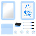 MoKo Locker Accessories Set, 11PCS Back to School Supplies Includes Magnetic Mirror, Whiteboard, Markers, Pen Holder and Magnets, Locker Organizer for School Office (Pink)