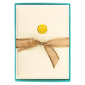 Graphique Smiley Face La Petite Presse Boxed Notecards - 10 Embossed and Embellished Gold Foil Yellow Smiley Face Emoji Blank Cards with Matching Envelopes, 3.25"" x 4.75""" (L1333CB)