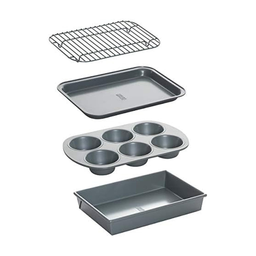 Chicago Metallic 8044 Non-Stick Toaster Oven Set, 4-Piece