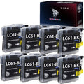 Wolfgray 8PK LC61BK Ink Cartridges Replacement for Brother LC-61 LC65 LC-61BK to use with MFC-290C MFC-295CN MFC-J410W MFC-J415W (8 Black)
