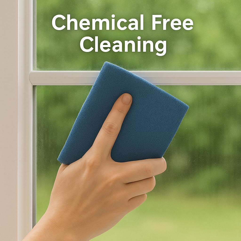 Jude's Miracle Cloth Microfiber Cleaning Cloth 2 Pack (1 White 1 Blue) For Windows Mirrors Crystal Eye Glasses TV Computer Screen Countertops Cars & Boats Chemical Free