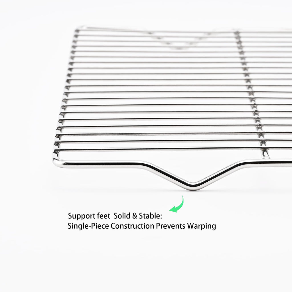 Mlintech Cooling Rack,2-Pack Heavy-Duty Stainless Steel Wire Rack for Cooking - Oven Baking Rack for Half Sheet Pans, Bread, Dishwasher Safe & Non-Toxic Metal Grates (16.5"x11.5"x0.6")