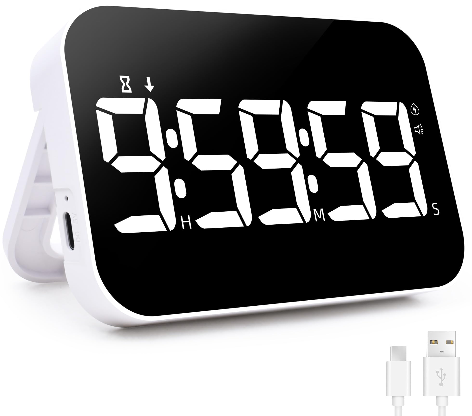 Kitchen Timer, Large Digital Magnetic Timer, Rechargeabilit, Countdown and Countup, 3 Brightness Display, 3 Volume Levels and Vibration Mode, for Cook, Kids Adults Study Teaching