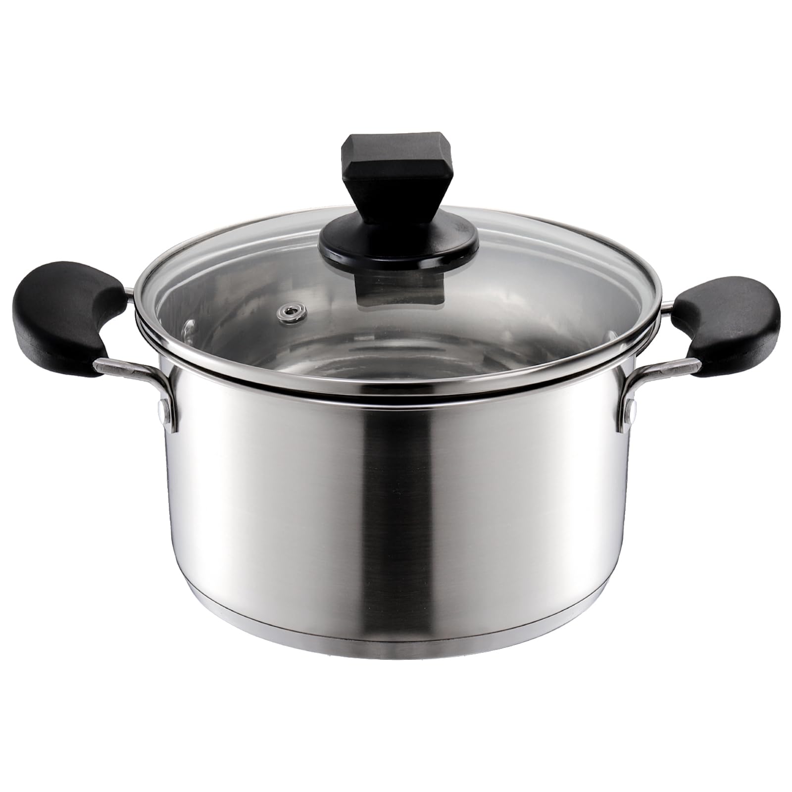 ZENFUN 1.8 Quart Stainless Steel Steamer Pot with Basket, Stock Pot with Glass Lid, Mini Steaming Pot Cookware with Handle, Metal Cooking Steamer for Vegetable, Stews, Pasta, Sauce, Individual-use