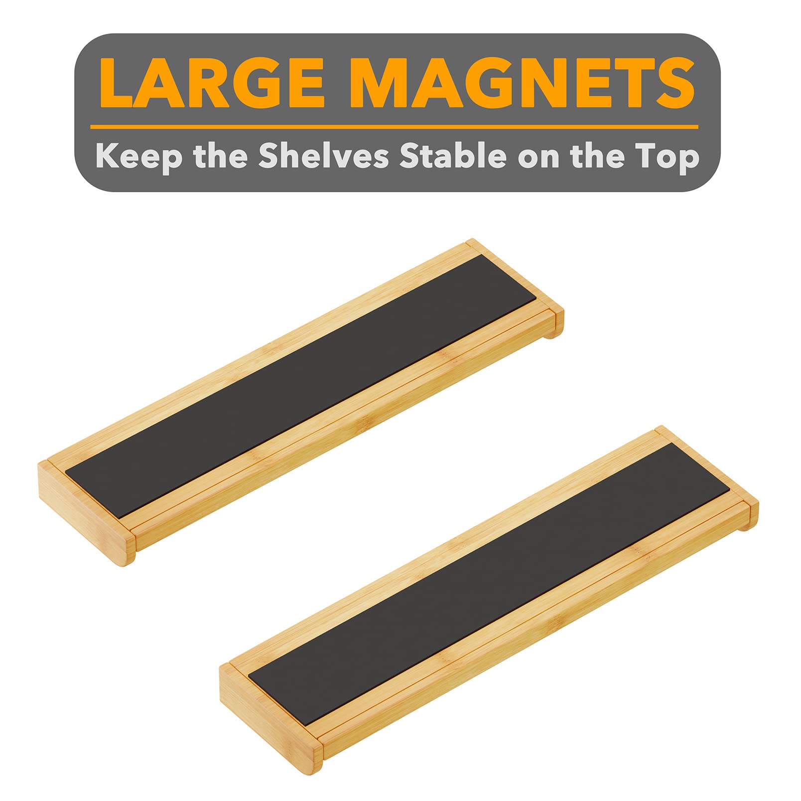 SpaceAid 30" Wide Kitchen Shelf Organizer for Stove, Magnetic Bamboo Spices Shelf for Home Stove Kitchen Storage Organization (Fit for Flat Top Only)