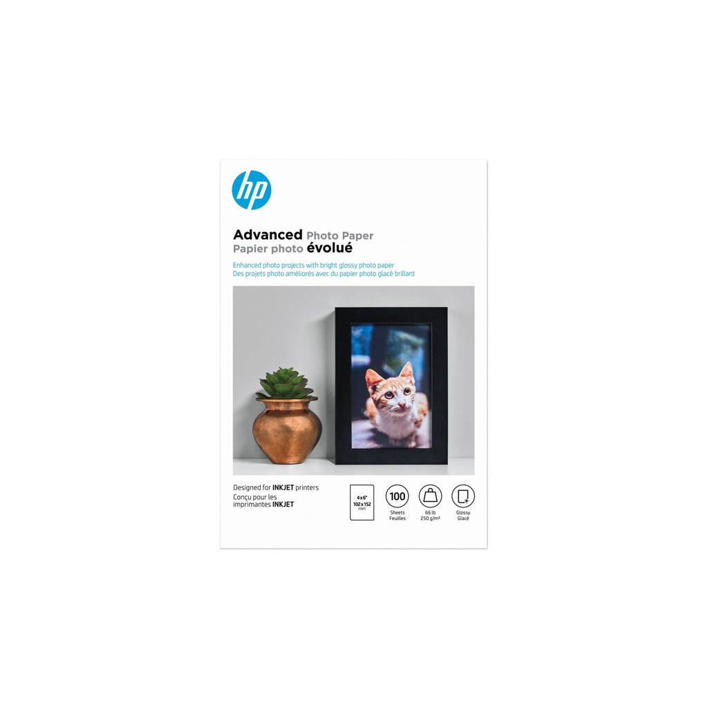 HP Advanced Photo Paper, Glossy (100 Sheets, 4 x 6 Inches, borderless)
