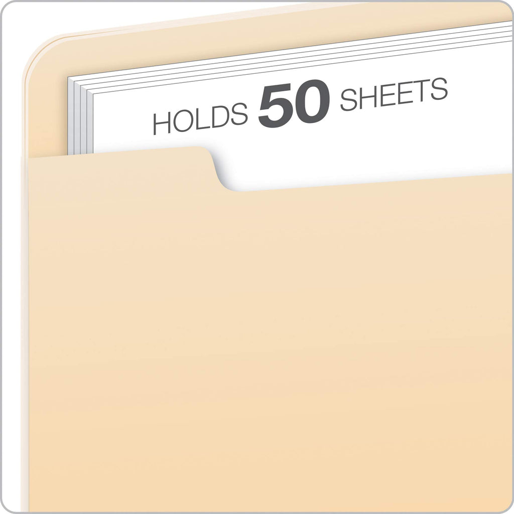 Pendaflex File Jackets, Letter Size, Manila, Flat No Expansion, Straight Cut Tab, Closed on 3 Sides, 100 Per Box, for Office, School, and Home Organization