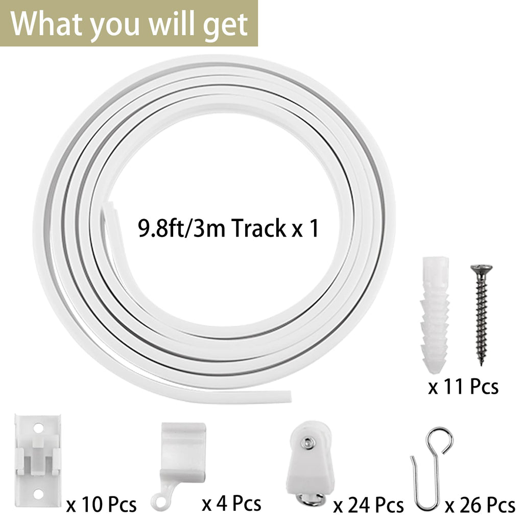 Trimold Premium Ceiling Curtain Track System, Flexible and Durable Design for Effortless Gliding, Ideal for Shower Window RV Room Dividers, Privacy and Home Décor
