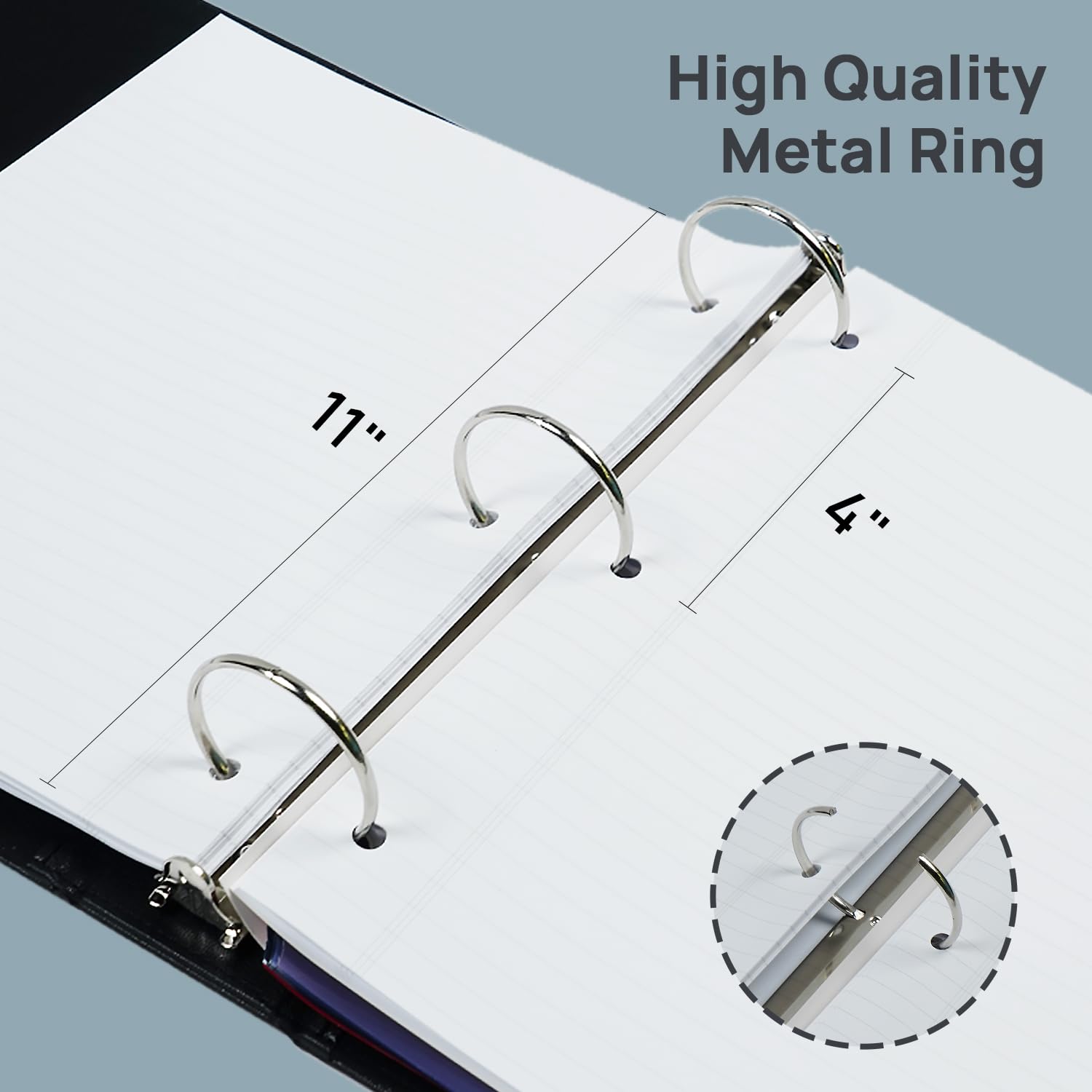 POPRUN PU Leather 3 Ring Binder, Professional Business Organizer- Includes PP Dividers, 100GSM / Grade AA Filler Papers, Card &Sticker for Tab- Ideal for Office Presentation Meetings