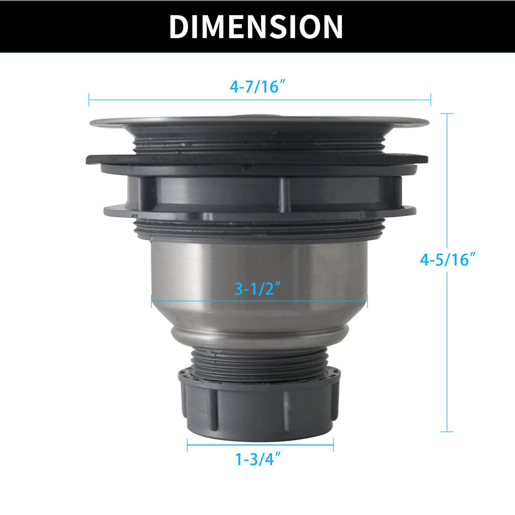 Sink Strainer Kitchen Sink Drain Assembly Kit 3-1/2 Inch with Kitchen Sink Drain Basket,304 Stainless Steel Sink Stopper & Cover Lid，Stainless Steel Brushed