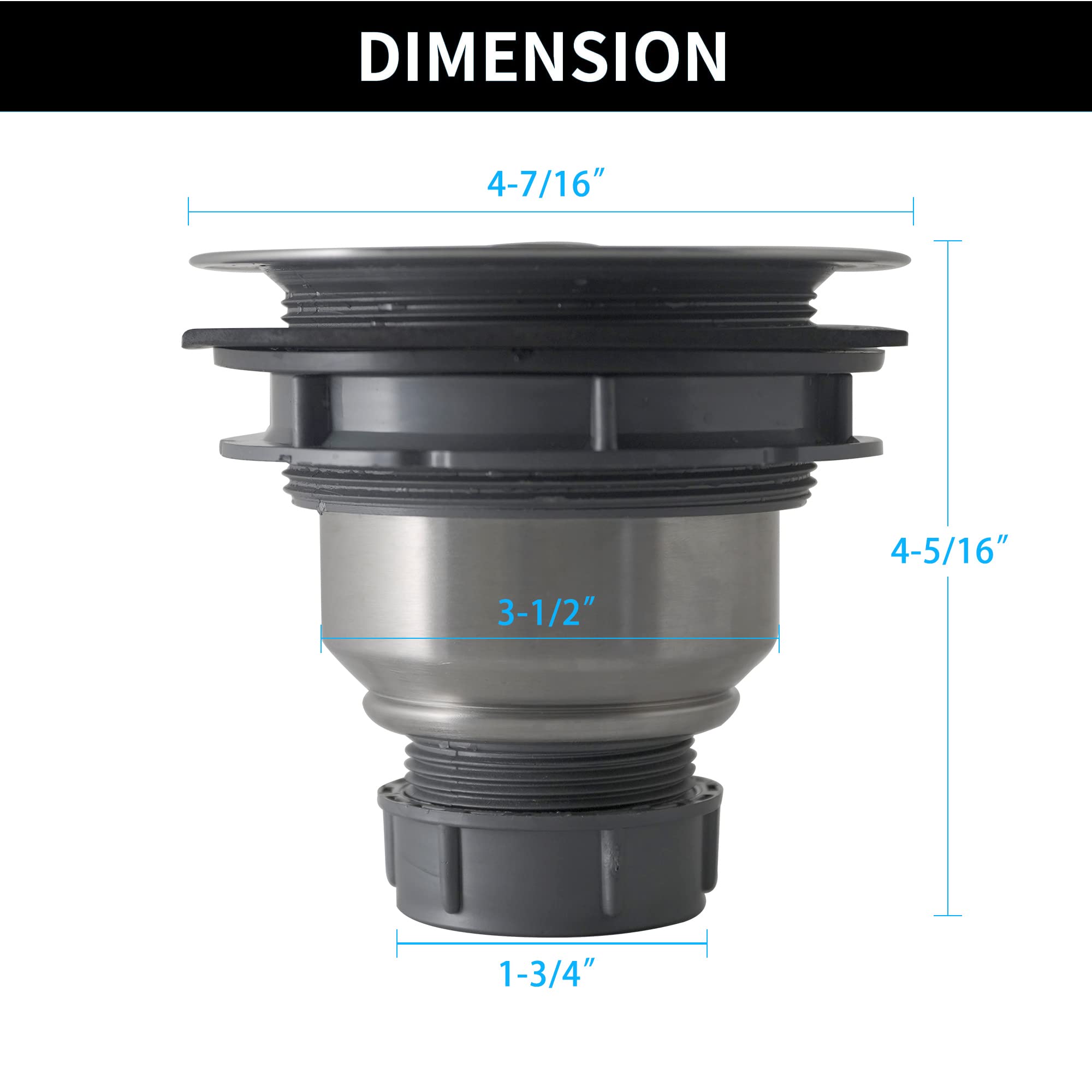 Sink Strainer Kitchen Sink Drain Assembly Kit 3-1/2 Inch with Kitchen Sink Drain Basket,304 Stainless Steel Sink Stopper & Cover Lid，Stainless Steel Brushed