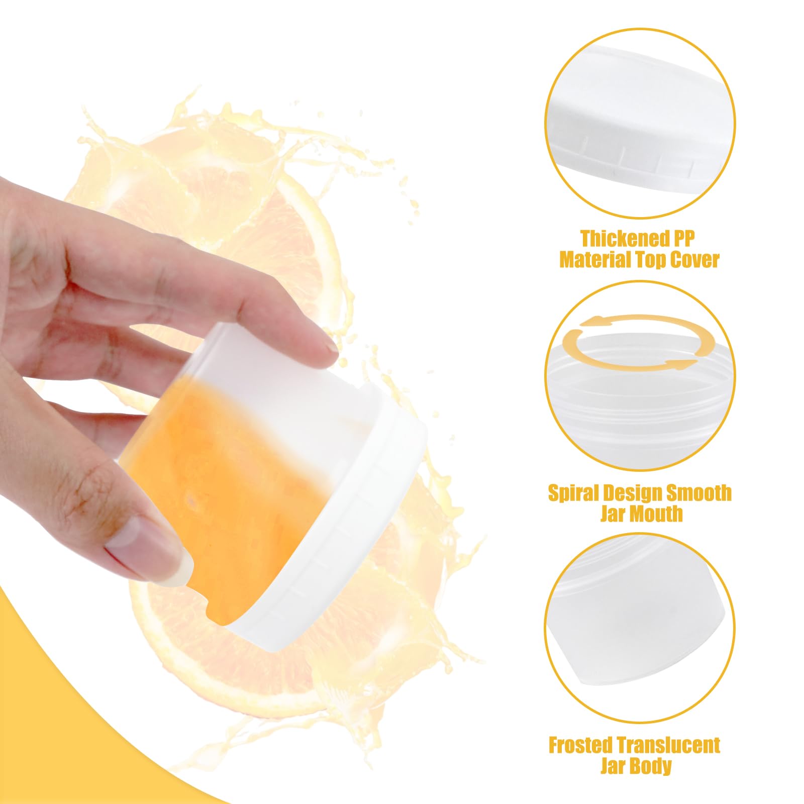 RUITENG 36 Pack Food Containers with Screw Lids, 5 oz Plastic Food Storage Containers for Small Deli Sauce Fruit Jars, Small Reusable Ice Cream Containers with Lids for Food Meal Prep Snack