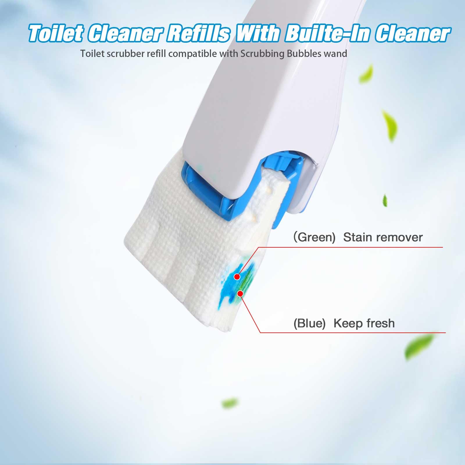 Flushable Toilet Refills with 48ct, Fresh Flushable Disposable Toilet Brush Refills for Toilet and Bathroom, Lemon Scent