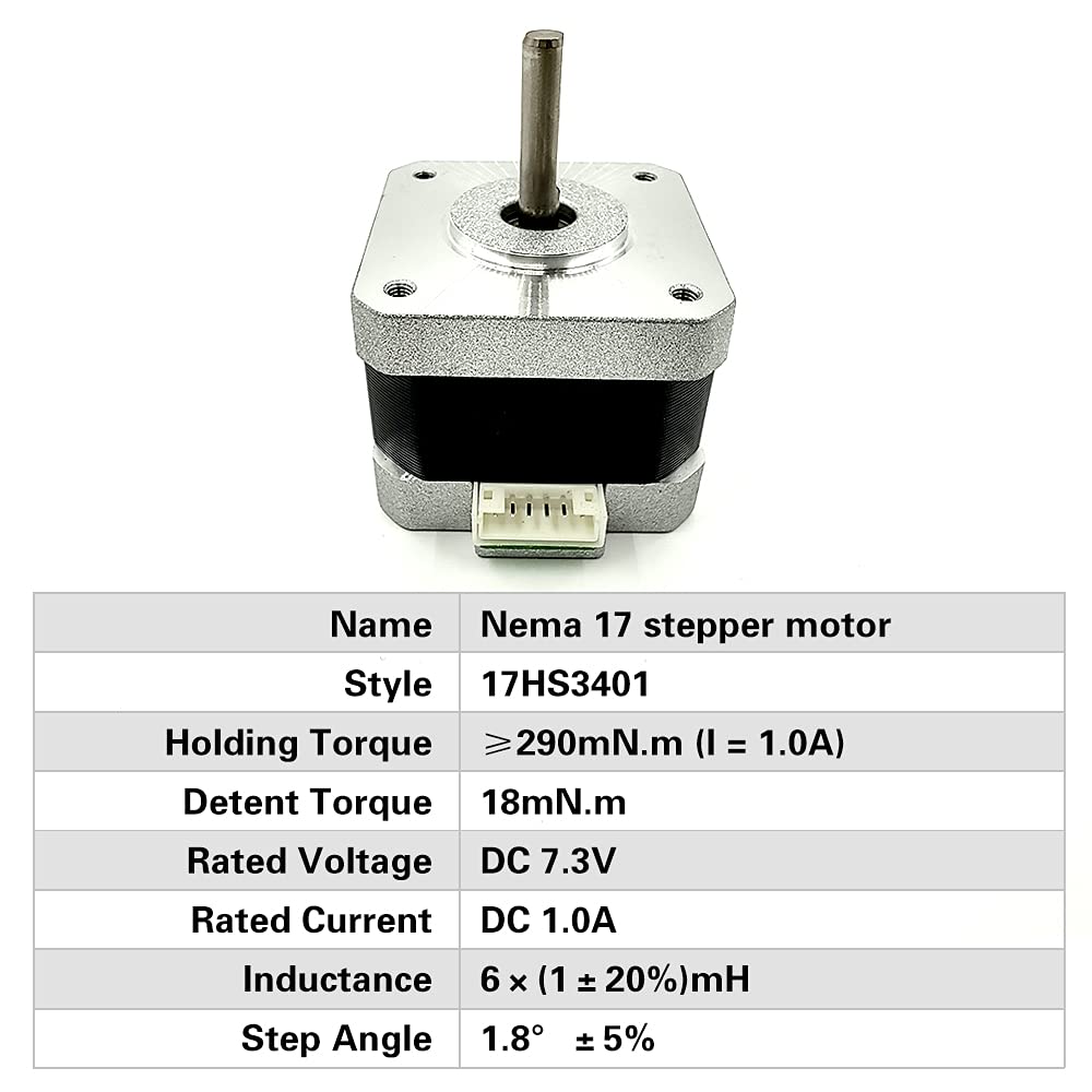 (Pack of 2pcs) NEMA17 Stepper Motor High Torque Bipolar DC Step Motor Kit for CNC XYZ 3D Printer