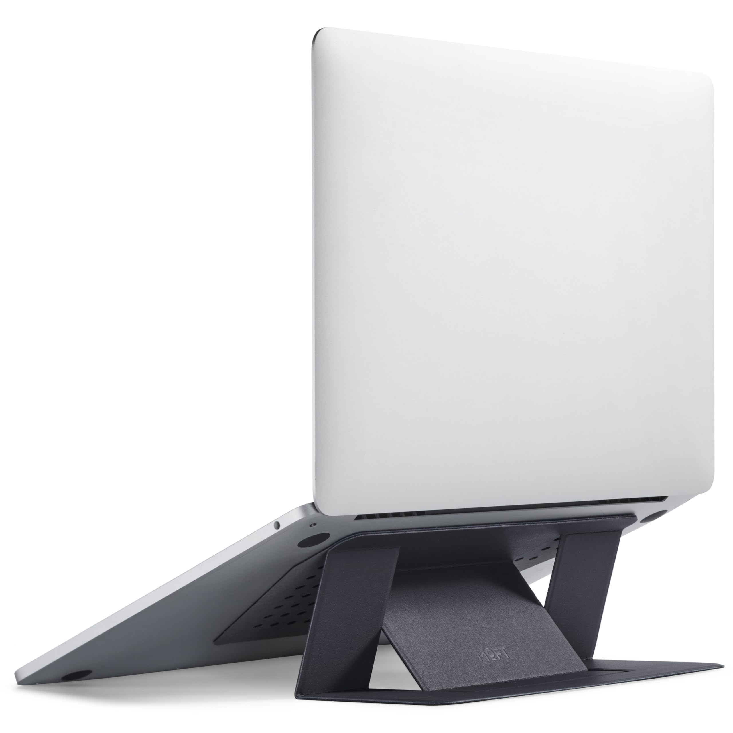 MOFT Laptop Stand for Desk, Adhesive Laptop Stand with 2 Adjustable Angles, Foldable & Portable Computer Stand Riser Compatible with MacBook Air&Pro, MacBook Neo, and More Laptops 11.6"-16", Jet Black