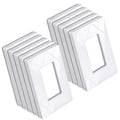 BESTTEN 10 Pack of 1-Gang Screwless Wall Plate, USWP6 Gloss Snow White Series, Decorator Outlet Cover, 11.91cm x 7.39cm, Switch Plate Cover for Light Switch, Dimmer, GFCI, USB Receptacle