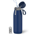 PHILIPS Stainless Steel Filtering Water Bottle - AWP2772, 32 oz Insulated Water Bottle with 1 Filter Lasts 2 Months or 40 Gallons, Replaces 450 Plastic Water Bottles, BPA-Free, Reusable, Blue