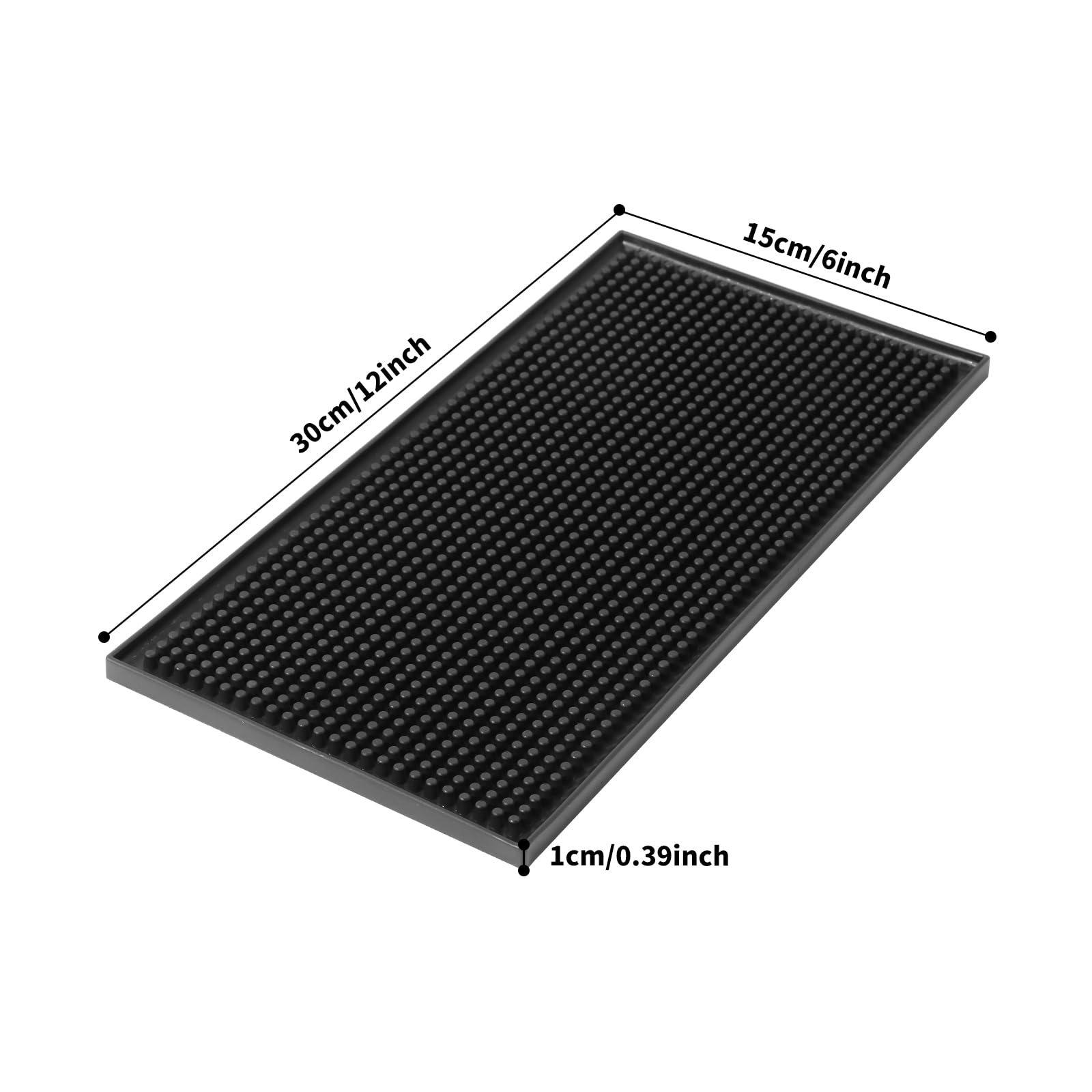 2 Pack Heavy-Duty Bar Mat Pad PVC Rubber Dish Drying Spill Matting for KTV Bar Glass Home (S)