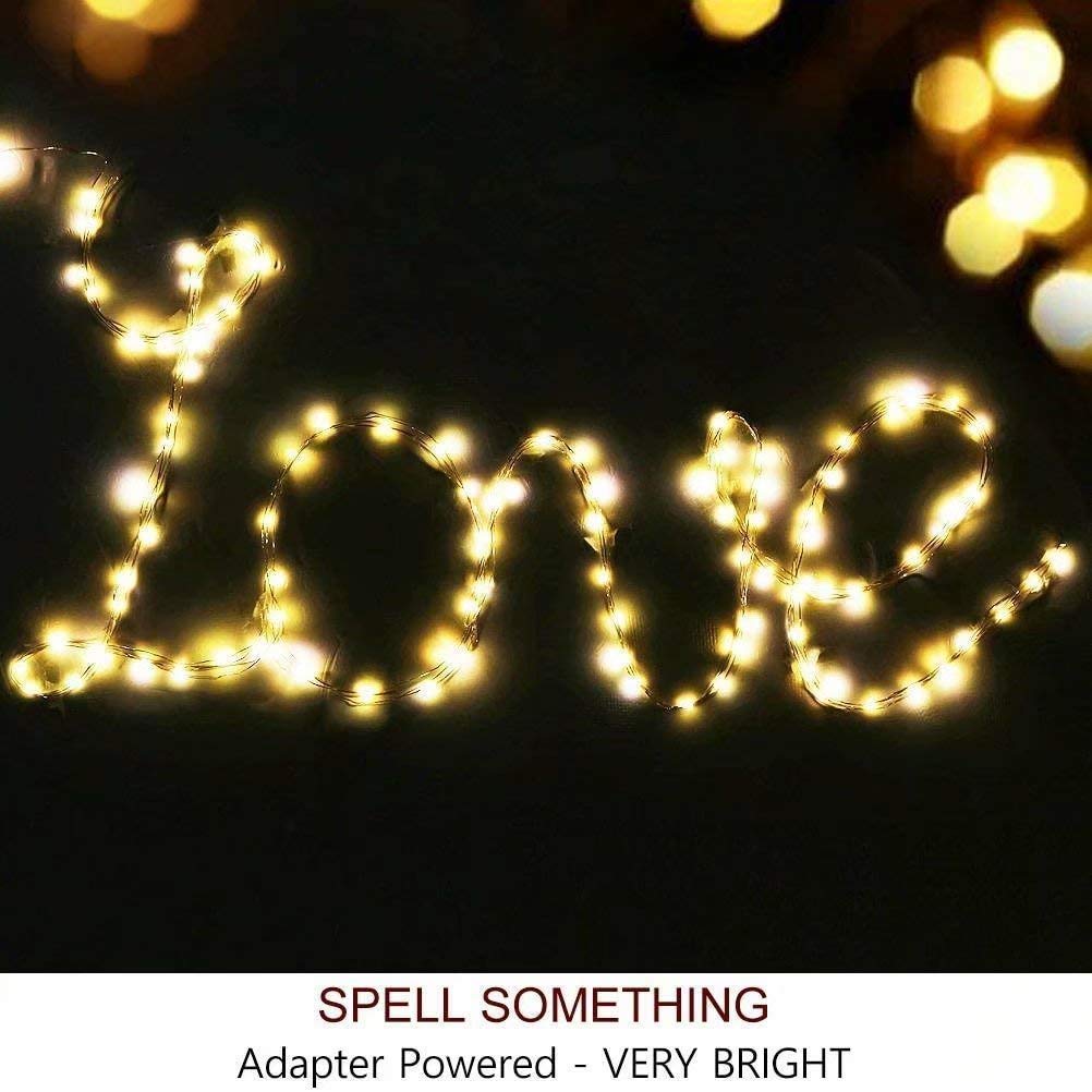 EShing Plug in Fairy Lights with Adapter Remote Timer, 8 Modes 33ft 100 LED Dimmable String Lights, Waterproof Firefly Starry Lights Twinkle Lights for Indoor Outdoor Decor (Warm White)