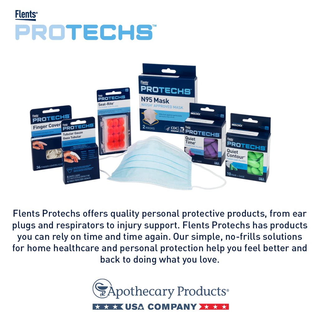 Flents Protechs Foam Ear Plugs, 50 Pair for Sleeping, Snoring, Loud Noise, Traveling, Concerts, Construction, Studying, Work, Shooting, Contour to Ear, NRR 33, Noise Cancelling, Green, Made in the USA
