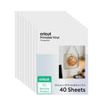 Cricut Printable Vinyl, 40 Transparent Sheets (8.5" x 11") - Compatible with Inkjet Printers - for Joy Xtra, Explore, & Maker Machines
