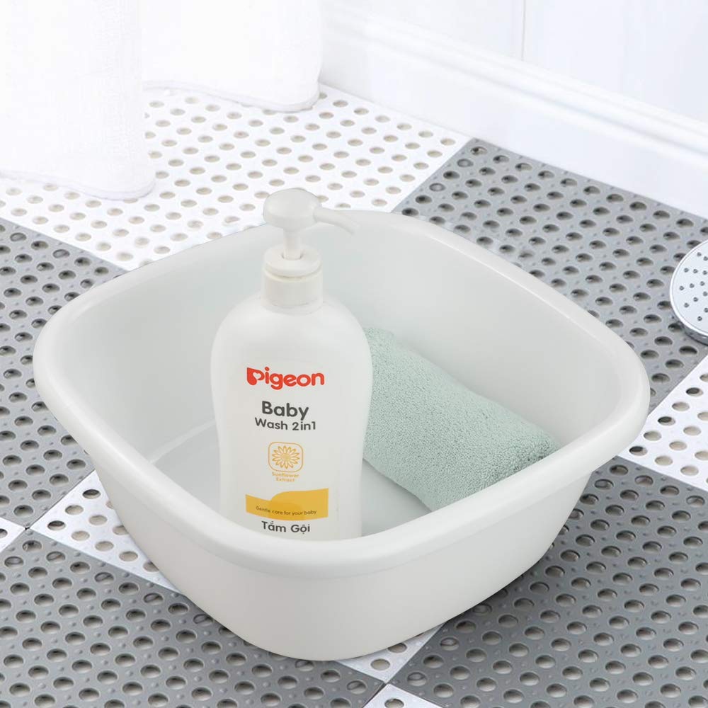 Yarebest 12 Quart Plastic Basin Set of 4, Wash Bin Dishpan, White