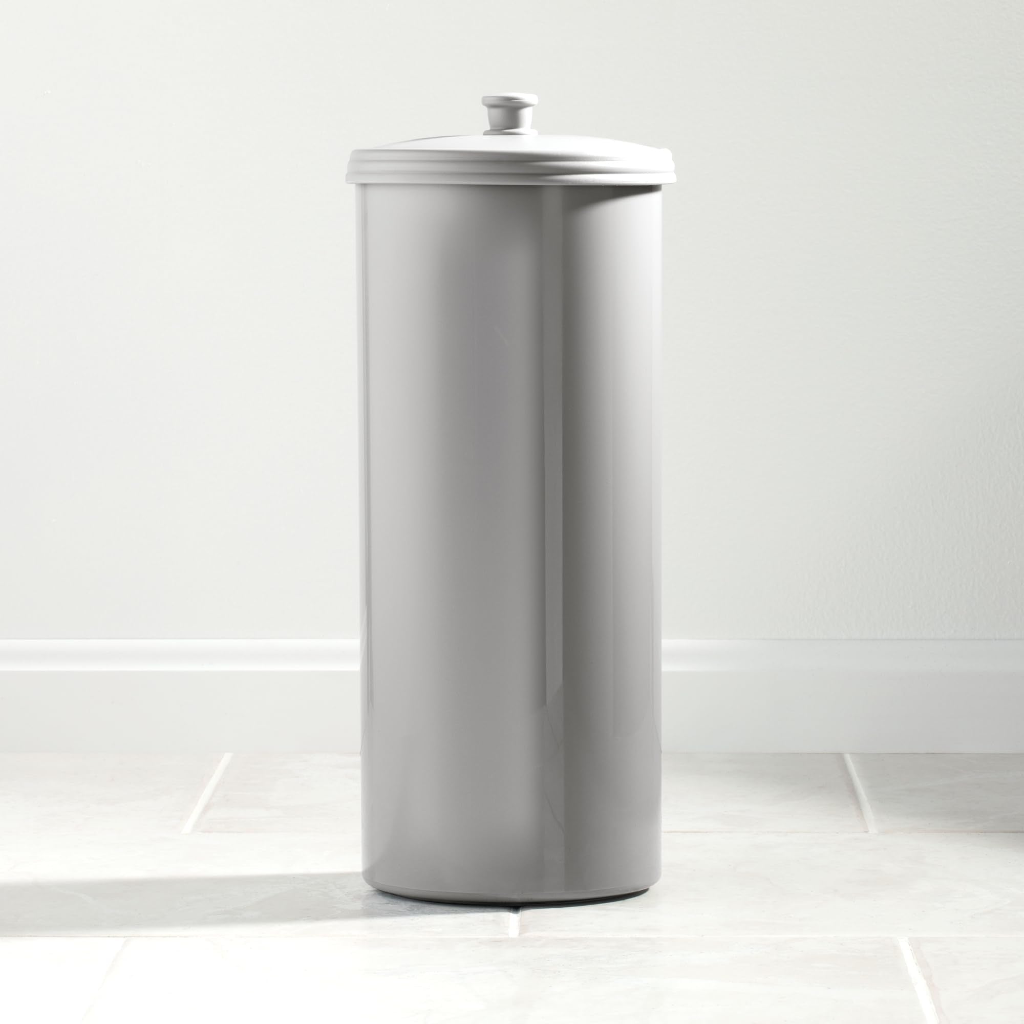 iDesign Kent Bathware, Free Standing Toilet Paper Roll Holder for Bathroom Storage - Gray