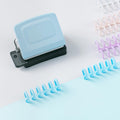 Spiral Binding Machine-Mini 6 Hole Puncher, DIY Creative Book Binder Machine for Planner, A4-30 Holes, A5-20 Holes, B5 26 Hole with 16 PCS 6-Hole Loose Leaf - Blue