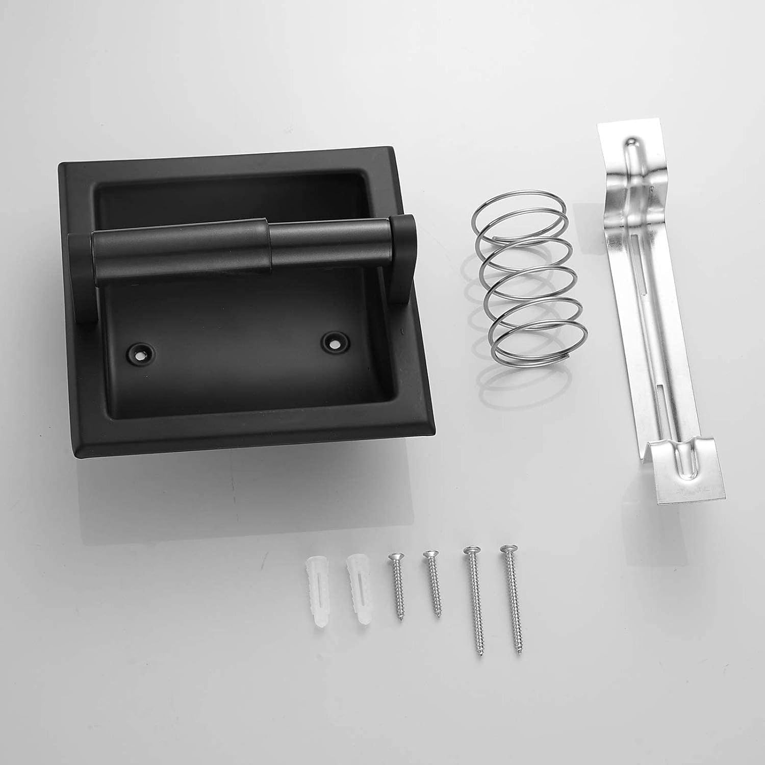 Recessed Toilet Paper Holder,Wall Toilet Paper Holder, Brushed Nickel Recessed Toilet Tissue Holder Includes Rear Mounting Bracket
