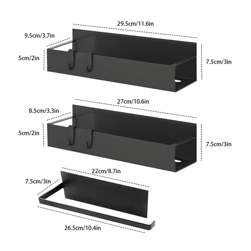 Kitchen spice rack, magnetic spice rack for fridge with paper towel holder, magnetic fridge shelf
