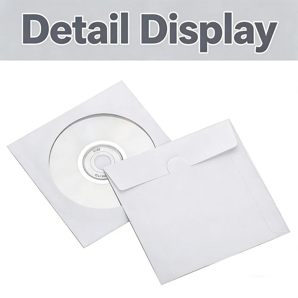 Fasmov 1000 Pack Thick White Paper CD DVD Sleeves Envelope with Clear Window and Flap, Dust Proof Protective Disc Storage for Music, Movies and Home Office