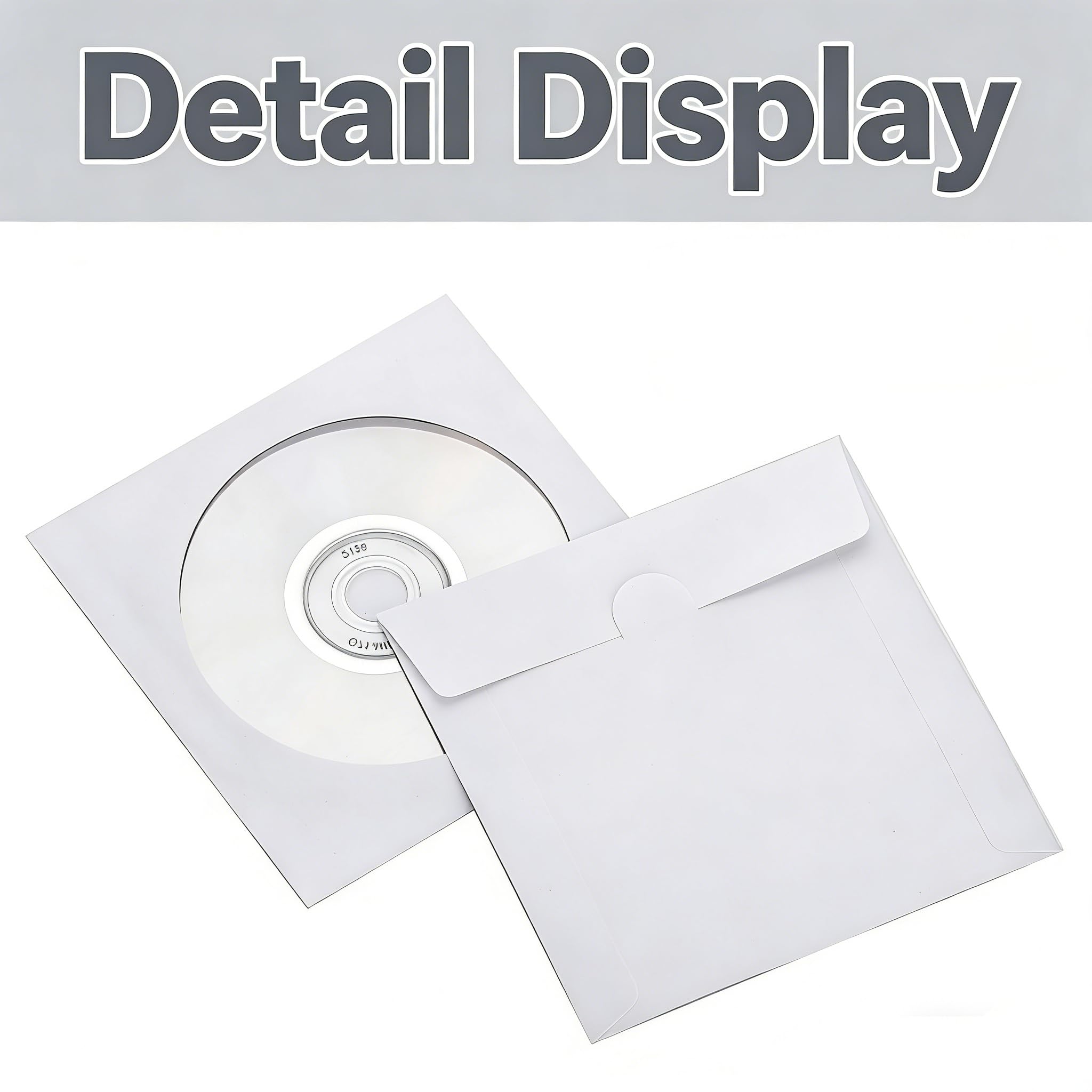 Fasmov 1000 Pack Thick White Paper CD DVD Sleeves Envelope with Clear Window and Flap, Dust Proof Protective Disc Storage for Music, Movies and Home Office