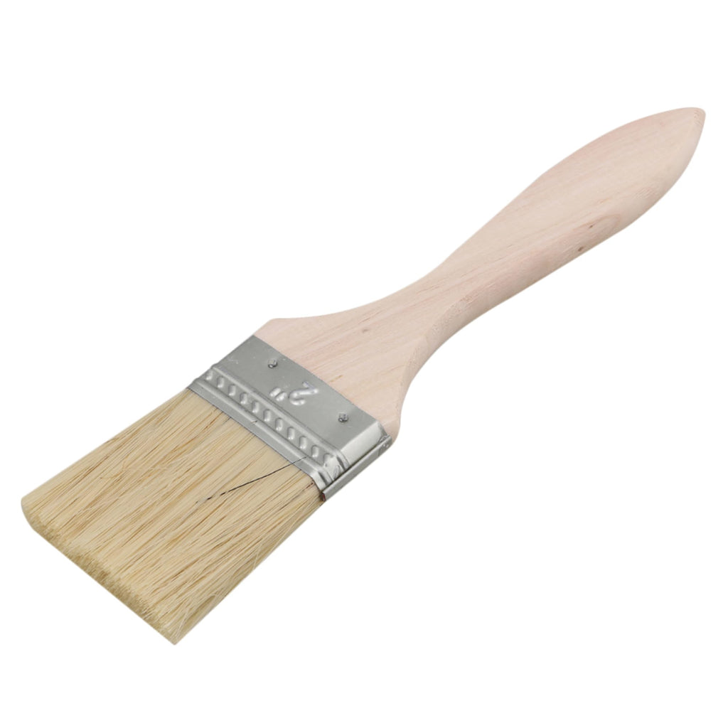 RDEXP 17.5x4.5cm Mixed Silk Dark Yellow Bristles Thin Chips Brushes Wood Handle Paint Brush Touchups Set of 20