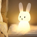 OPDOS Bunny Night Light for Kids Room, 7 Color Changing LED Portable Touch Lamp with Timer, USB Rechargeable Silicone Rabbit Nightlight for Baby Children Nursery Toddler Girl Kawaii Birthday Gift