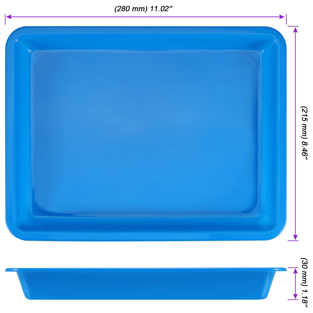 JOIKIT 10 Pack 10.8 x 8.3 Inch Multicolor Plastic Art Trays, Art and Crafts Organizer Tray, Activity Organizer Serving Tray for Beads, Painting, Blocks, DIY Project