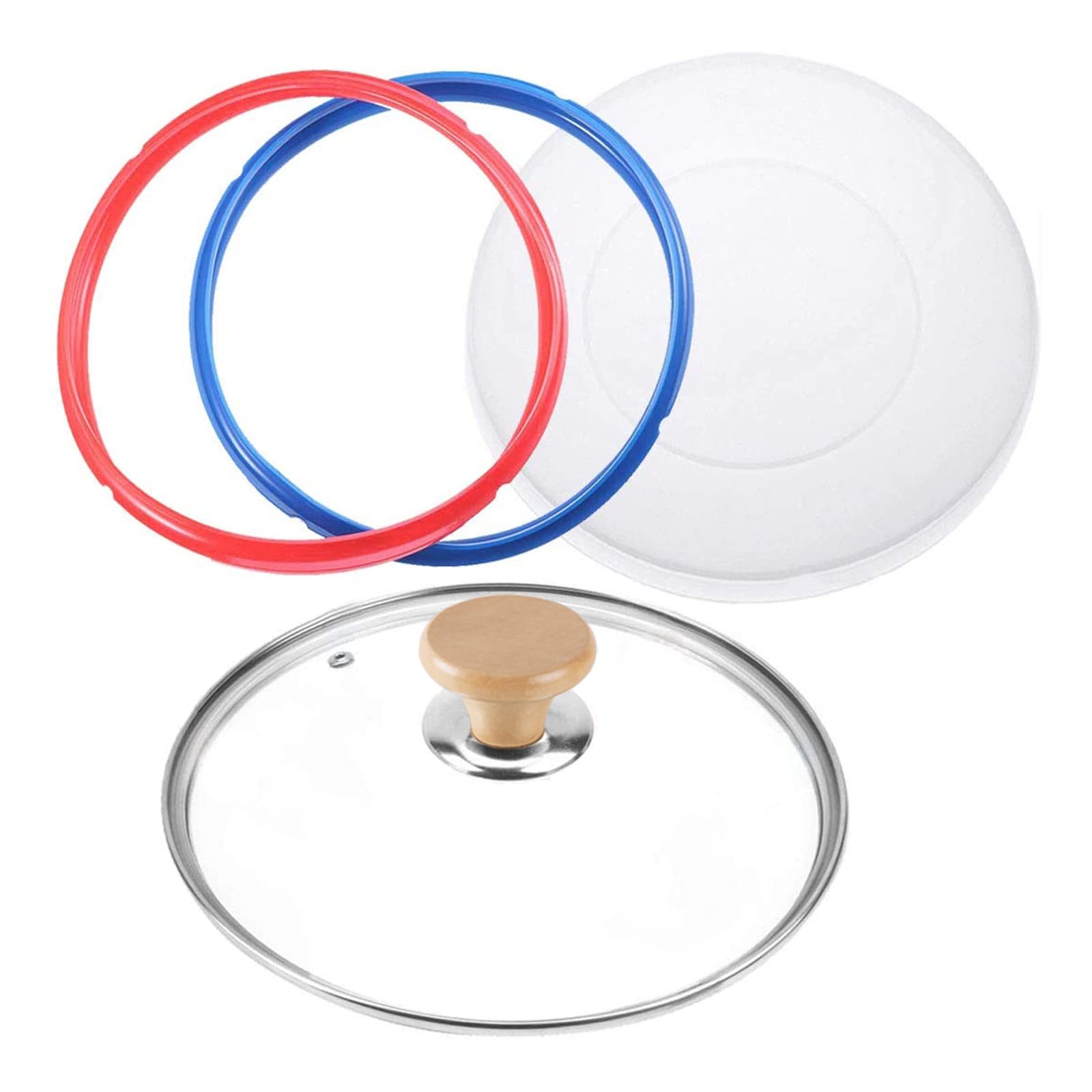 Tempered Glass Lid & Silicone Cover for Instant Pot 6 Quart - Set of 4 Accessories