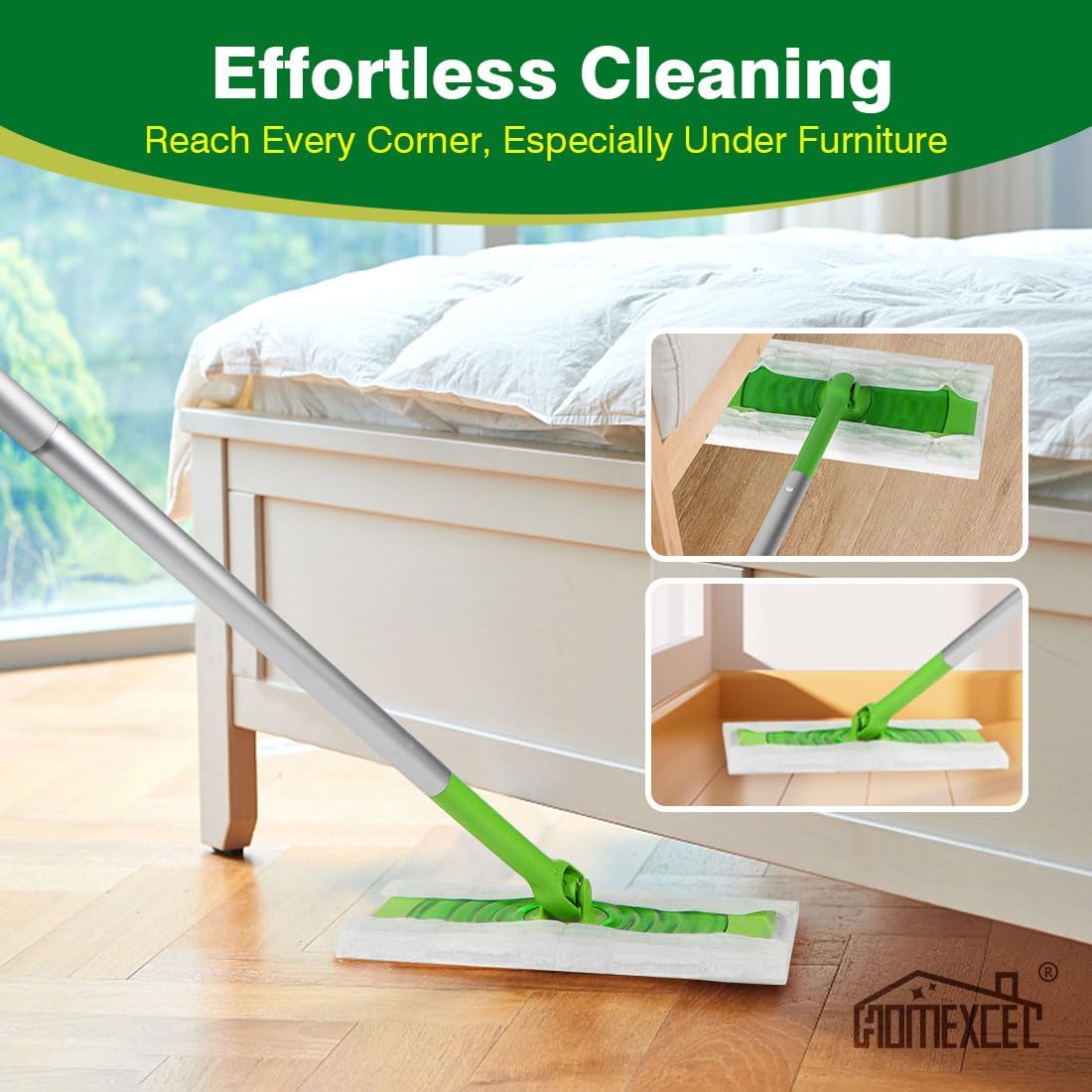 HOMEXCEL Dry Sweeping Cloths Pads Compatible with Swiffer Sweeper- Disposable Duster Refills Mop Pads for Floor Mopping and Cleaning,120 Count