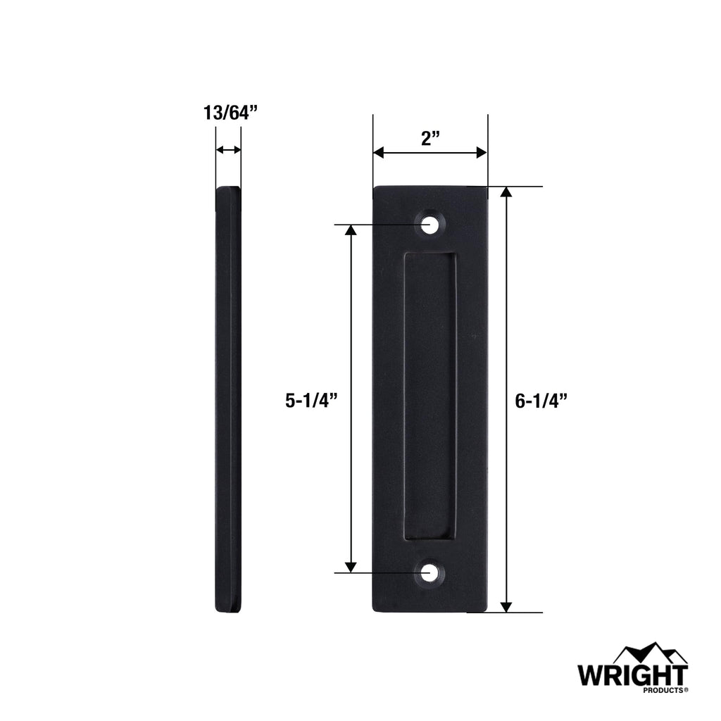 Wright Products Barn Door Handles Set - Matte Black Sliding Barn Door Hardware Kit, 2 Pack
