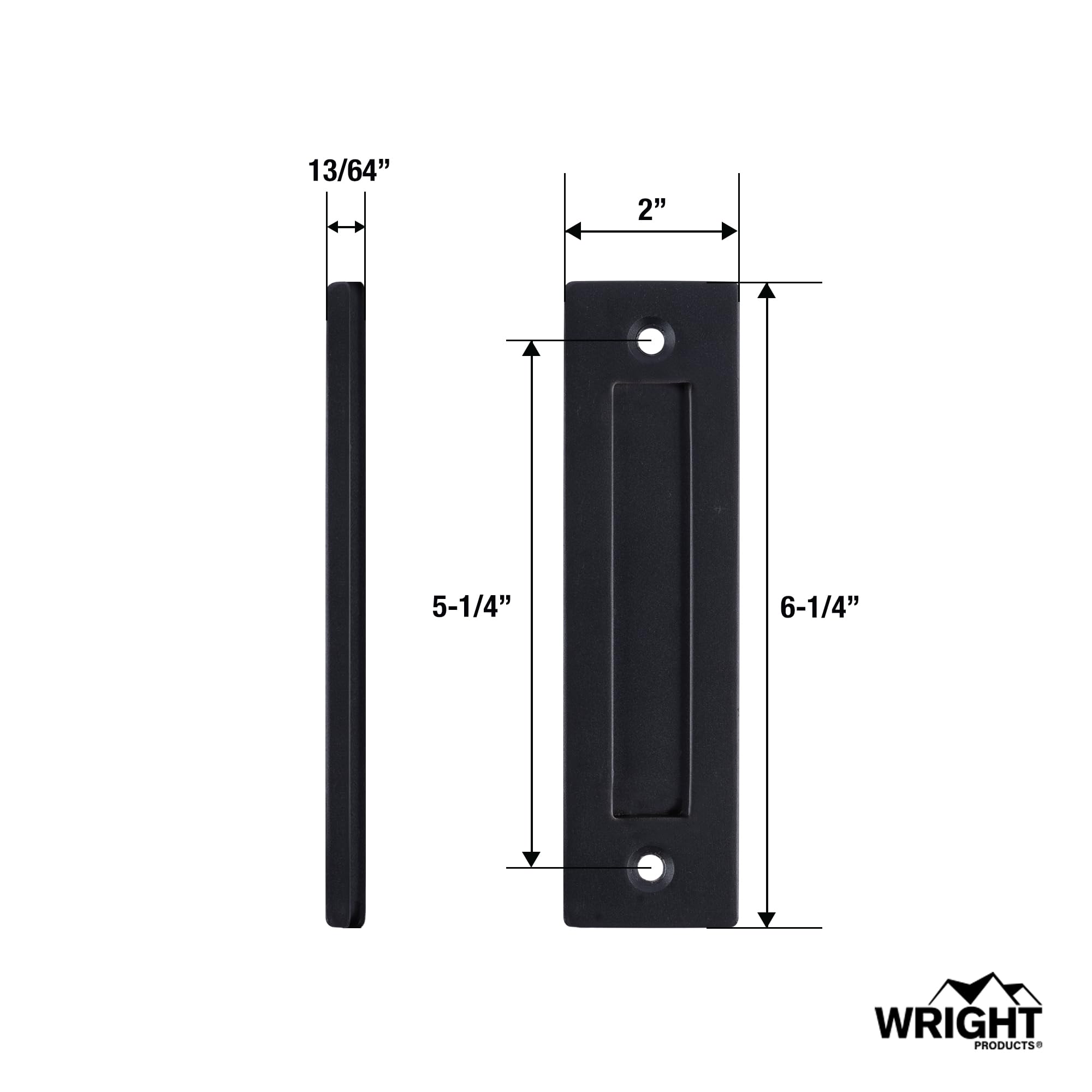 Wright Products Barn Door Handles Set - Matte Black Sliding Barn Door Hardware Kit, 2 Pack