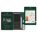 Faber-Castell Pitt Graphite Matte Pencil Set, Metal Tin of 8 Graphite Pencils and Sketching Accessories (HB, 2B, 4B, 6B, 8B, 10B, 12B, 14B), Pencil Sharpener, Eraser and Blending Stump