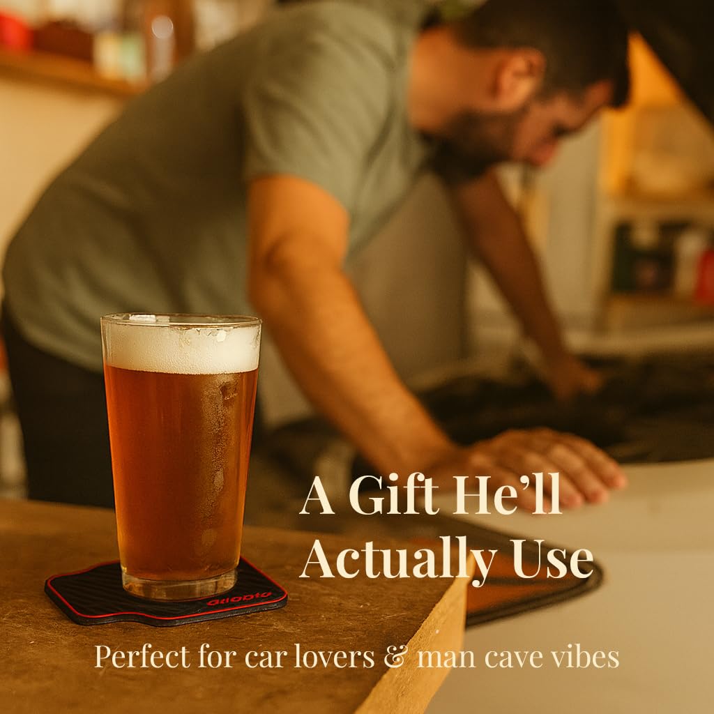 Triple Gifffted Silicone Drink Coasters, Funny Gag Novelty Car Enthusiasts Lovers Gifts for Men Him Ideas,Mechanic Guy Man Cave Garage,Brother,Son,Dad,Birthday Christmas Stocking Stuffer,Dirty Santa
