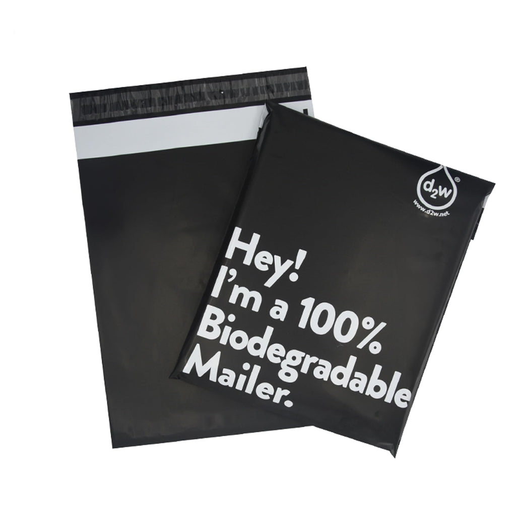 BzLine - 50 Count - 12" X 15.5" - Black - Biodegradable Mailers for ETSY, Amazon, POSHMARK, SHOPIFY etc | Eco-Friendly Alternative to Poly Mailing Bag | 100% Recyclable | D2W Certified