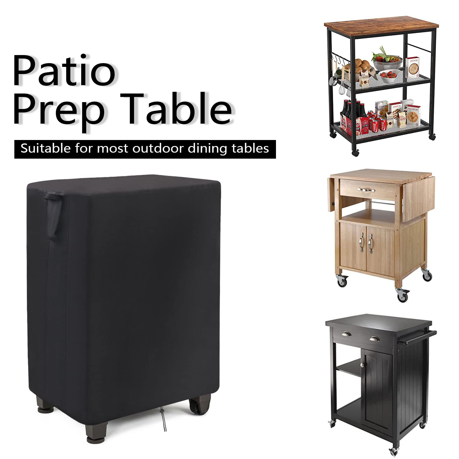 Jungda 32 Inch Outdoor Prep Table Covers for Keter Unity Small Portable Table, Waterproof BBQ Grill Table Cover with Air-Vent Dustproof Anti-UV All Weather Protection