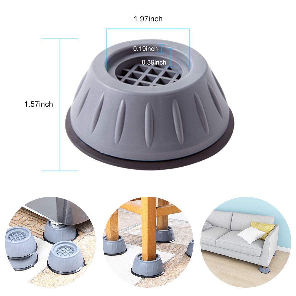 8 Pcs Shock and Noise Cancelling Washing Machine Support, Noise Reducing and Anti Slip Anti Vibration Rubber Washing Machine Feet Pads, Anti-Walk Dryer Washer Vibration Pads,Washing Machine Stabilizer