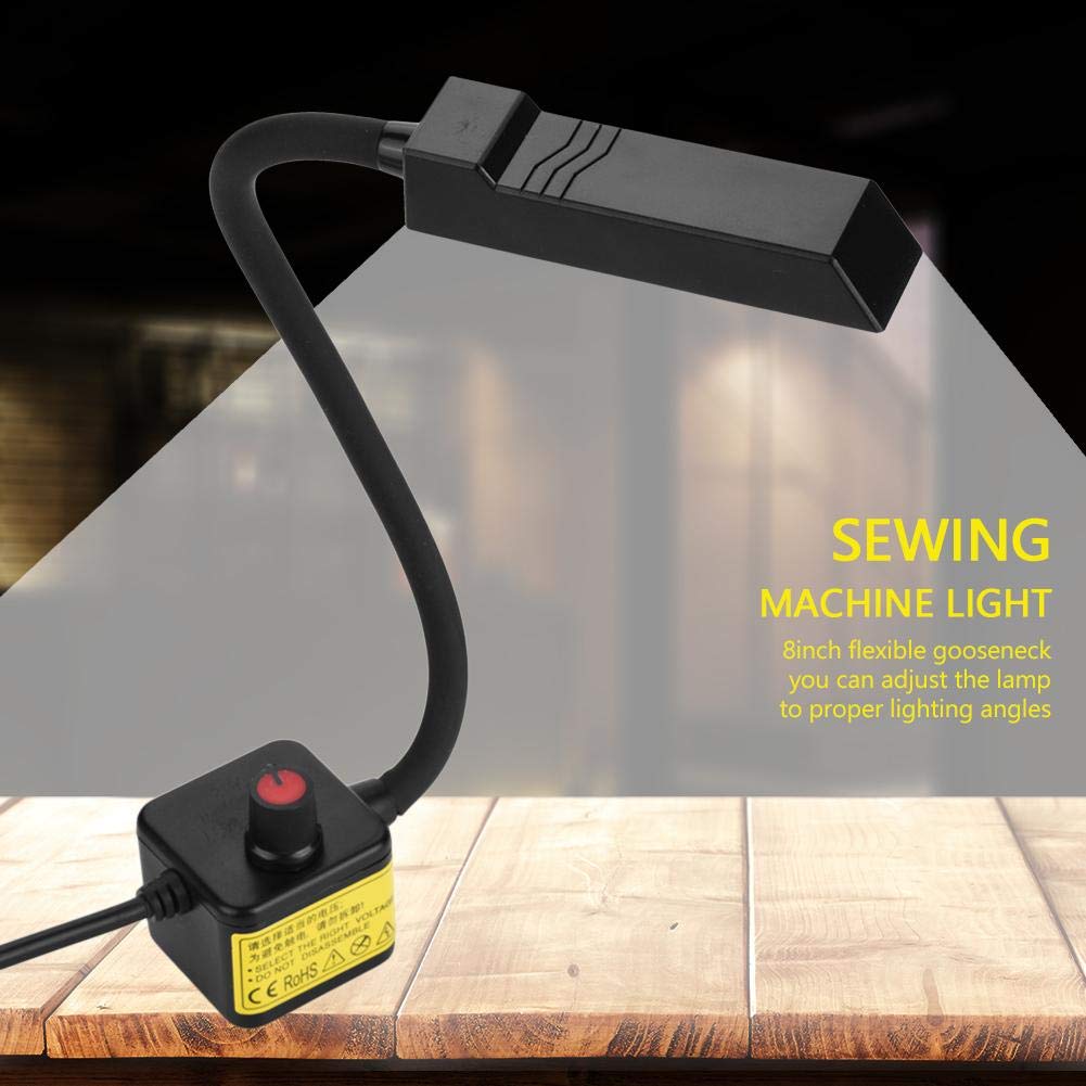 Sewing Machine Light LED Lighting, 30 LEDs Gooseneck Lamp with Magnetic Mounting Base 110V-220V for Use on Studio, Lathes, Drill Presses, Workbenches(US Plug)