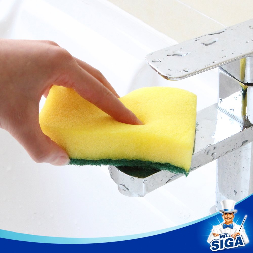 MR.SIGA Heavy Duty Scrub Sponge, 24 Count, Size:11 x 7 x 3cm