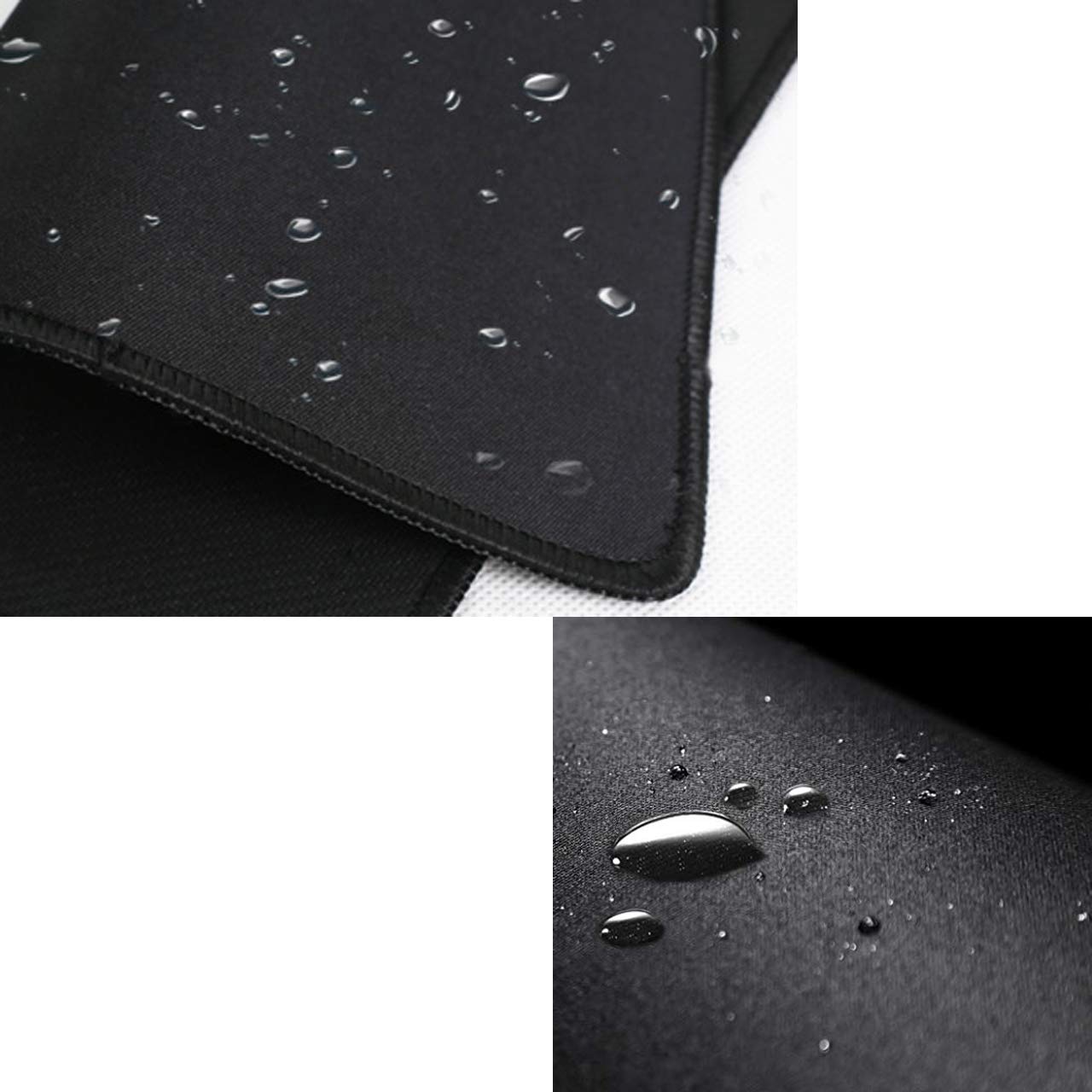 Kriture Mouse Pad 4 Pack with Stitched Edge, Non-Slip Rubber Base, Premium-Textured and Waterproof Mousepad for Computers, Laptop, Office and Home, 10.2x8.3inches, 3mm, Black