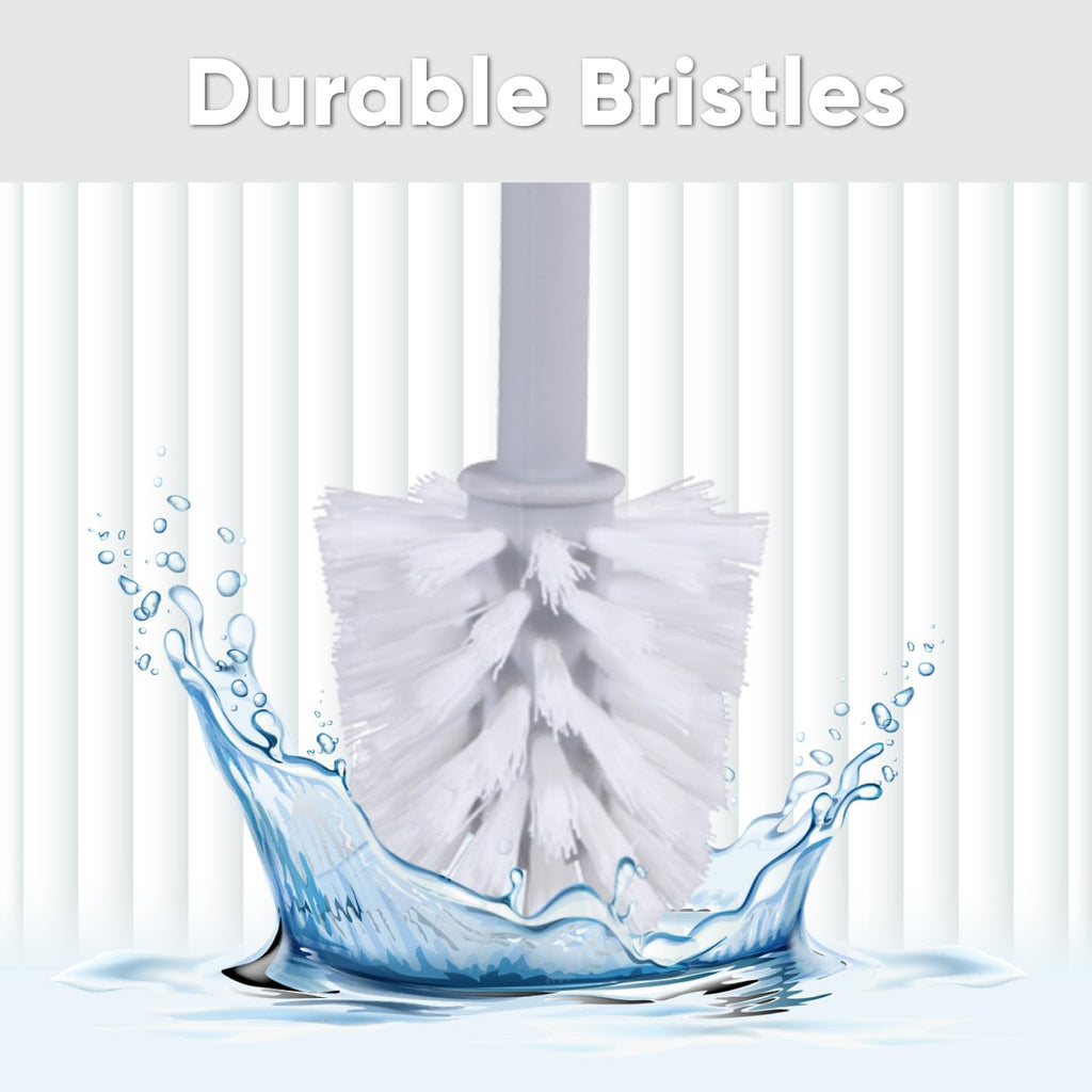 Superio Ribbed Collection - Decorative Plastic Toilet Bowl Brush and Holder Set, Lilac Purple (1 Pack) Cleaner Scrubber for Bathroom