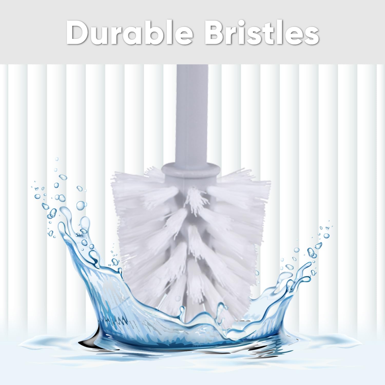 Superio Ribbed Collection - Decorative Plastic Toilet Bowl Brush and Holder Set, Lilac Purple (1 Pack) Cleaner Scrubber for Bathroom